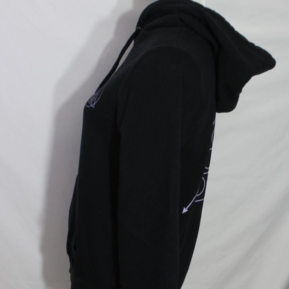 VOLCOM Black Hoodie Size Small "VOLCOM STONE" Logo Drawstring Pocket Long Sleeve - Picture 6 of 14